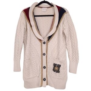 Tommy Hilfiger Icons Tessah chunky cable knit cardigan preppy old money wool